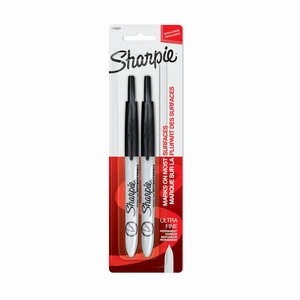 Sharpie Retractable Permanent Markers, Ultra Fine Point, Black, 2 Count Sharpie Retractable Permanent Markers, Ultra Fine Point, Black, 2 Count