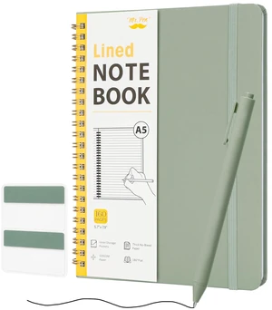 Mr. Pen- Lined Spiral Journal Notebook, A5 (5.7"x7.9"), 160 Pages, Green Mr. Pen- Lined Spiral Journal Notebook, A5 (5.7"x7.9"), 160 Pages, Green