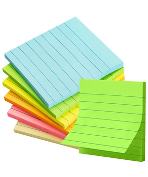 Mr. Pen- Lined Sticky Notes, 3" x 3", 6 Pads, 45 Sheets/Pad Mr. Pen- Lined Sticky Notes, 3" x 3", 6 Pads, 45 Sheets/Pad