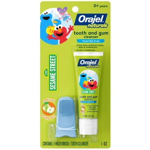 Orajel Naturals Fluoride-Free Toothpaste and Finger Brush for Babies, 1 Oz Orajel Naturals Fluoride-Free Toothpaste and Finger Brush for Babies, 1 Oz