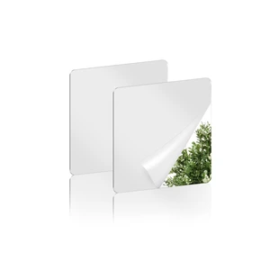 yuntop 2 Pack Self Adhesive Acrylic Mirror, 2MM Flexible Plastic Mirror, Shatterproof PS Frameless Wall Mirror for Bathroom Vanity and Entryway (6 x 6 inch) yuntop 2 Pack Self Adhesive Acrylic Mirror, 2MM Flexible Plastic Mirror, Shatterproof PS Frameless Wall Mirror for Bathroom Vanity and Entryway (6 x 6 inch)