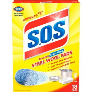 S.O.S. Steel Wool Heavy Duty Soap Scrubbing Pads, 18 Ct. S.O.S. Steel Wool Heavy Duty Soap Scrubbing Pads, 18 Ct.