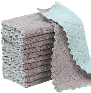 Rachan 11Pack Kitchen Dish Cloths, Reusable Dish Towels, Nonstick Oil Washable Fast Drying, Super Absorbent Coral Velvet Cleaning Cloths for Mom from Daughter Son(Green-grey10 x 6") Rachan 11Pack Kitchen Dish Cloths, Reusable Dish Towels, Nonstick Oil Washable Fast Drying, Super Absorbent Coral Velvet Cleaning Cloths for Mom from Daughter Son(Green-grey10 x 6")