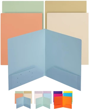 Mr. Pen Vintage Plastic Folders with 2 Pockets, 5 pcs Mr. Pen Vintage Plastic Folders with 2 Pockets, 5 pcs