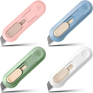 Box Cutter,Retractable Box Opener, Package Opener, Easy Slide Retractable Cute envelope opener for opening daily express boxes, envelopes, packages, paper tapes and more (4 Pcs Box Cutter) Box Cutter,Retractable Box Opener, Package Opener, Easy Slide Retractable Cute envelope opener for opening daily express boxes, envelopes, packages, paper tapes and more (4 Pcs Box Cutter)