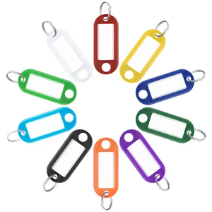 Uniclife 40 Pack Tough Plastic Key Tags with Split Ring Label Window, Assorted Colors Uniclife 40 Pack Tough Plastic Key Tags with Split Ring Label Window, Assorted Colors