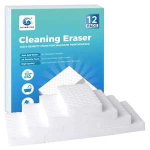 GLIMGLINT 12PK Magic Sponges Cleaning Eraser, Powerful Scrubber Foam Pads GLIMGLINT 12PK Magic Sponges Cleaning Eraser, Powerful Scrubber Foam Pads