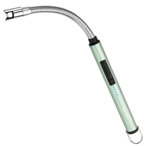 ARECTECH Electric Arc Candle Lighter Flameless Rechargeable USB Long Lighter for Candle Cooking BBQs Fireworks Green ARECTECH Electric Arc Candle Lighter Flameless Rechargeable USB Long Lighter for Candle Cooking BBQs Fireworks Green