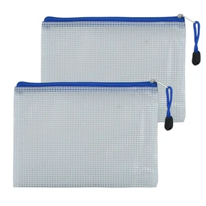 2 PCS Mesh Zipper Pouch Bags, Plastic Water-Resistant File Bags, for Office, School, Board Game, Puzzles, Travel Accessories, and Home Organization (Blue, 7.48 x 5.51 in) 2 PCS Mesh Zipper Pouch Bags, Plastic Water-Resistant File Bags, for Office, School, Board Game, Puzzles, Travel Accessories, and Home Organization (Blue, 7.48 x 5.51 in)