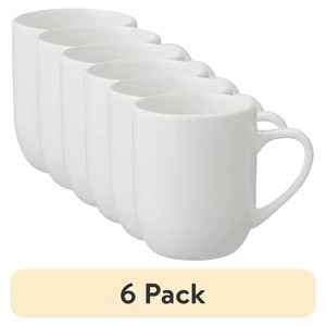 (6 pack) Mainstays 12 oz White Glazed Stoneware Mug (6 pack) Mainstays 12 oz White Glazed Stoneware Mug