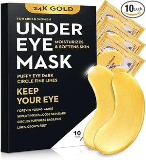 20Pcs/10Pairs Under Eye Patches Gold for Dark Circles, Puffy Eyes, and Wrinkles, 24K Gold Eye Mask for Face, Eye Cream for Men and Women 20Pcs/10Pairs Under Eye Patches Gold for Dark Circles, Puffy Eyes, and Wrinkles, 24K Gold Eye Mask for Face, Eye Cream for Men and Women