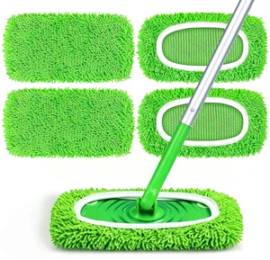 HOMEXCEL Reusable Microfiber Mop Pads Compatible with Sweeper Mop, Dry & Wet Sweeping Cloths, Washable Wet Pads Refill for Multi-Surface/Hardwood Floor Cleaning, Pack of 4 HOMEXCEL Reusable Microfiber Mop Pads Compatible with Sweeper Mop, Dry & Wet Sweeping Cloths, Washable Wet Pads Refill for Multi-Surface/Hardwood Floor Cleaning, Pack of 4