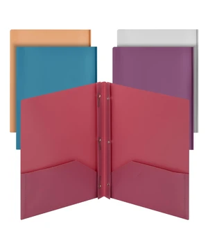 Mr. Pen- Plastic Folders with Pockets and Prong, 5 Pack, Assorted Colors Mr. Pen- Plastic Folders with Pockets and Prong, 5 Pack, Assorted Colors