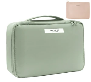 Queboom Travel Makeup Bag Cosmetic Bag Toiletry Bag for Women & Men, Green Queboom Travel Makeup Bag Cosmetic Bag Toiletry Bag for Women & Men, Green