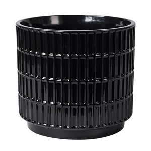 Mainstays 8 in x 8 in x 7.25 in Round Black Ceramic Grid Plant Planter Mainstays 8 in x 8 in x 7.25 in Round Black Ceramic Grid Plant Planter