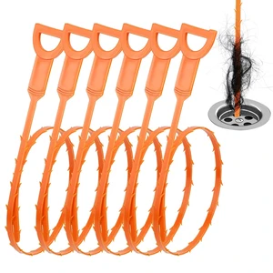 Drain Snake Hair Clog Remover, 25-Inch Drain Cleaner Tool, 6 Pack Drain Snake Hair Clog Remover, 25-Inch Drain Cleaner Tool, 6 Pack