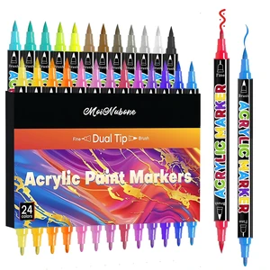 24 Colors Dual Tip Acrylic Paint Markers, Premium Acrylic Marker Paint Pens for Rock Painting, Canvas, Stone, Wood, Glass, Coloring, Easter Basket Stuffers, DIY Crafts & Art Supplies 24 Colors Dual Tip Acrylic Paint Markers, Premium Acrylic Marker Paint Pens for Rock Painting, Canvas, Stone, Wood, Glass, Coloring, Easter Basket Stuffers, DIY Crafts & Art Supplies