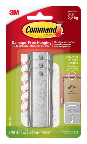 Command 5 lb Universal Hangers, 3 Hangers, 6 Strips, 6 Stabilizer Strips Command 5 lb Universal Hangers, 3 Hangers, 6 Strips, 6 Stabilizer Strips