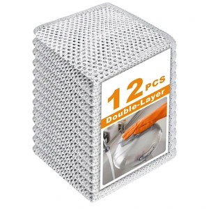 12 Non Scratch Wire Dishcloth, New Upgrade 3-Layer, 7.87" x 7.87" 12 Non Scratch Wire Dishcloth, New Upgrade 3-Layer, 7.87" x 7.87"