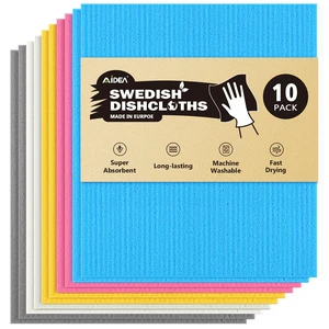AIDEA Swedish Dishcloths for Kitchen-10PK, Reusable Paper Towels 7" x 6" AIDEA Swedish Dishcloths for Kitchen-10PK, Reusable Paper Towels 7" x 6"