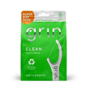 GRIN Clean Flosspyx, Floss Picks, 150 Count, Dental Flossers, Minty Flavor, Recycled Plastic, Super Strong Fine Floss, Tight Teeth, Premium Longer Floss Head, Includes Safe Fold-Back Tooth Pick GRIN Clean Flosspyx, Floss Picks, 150 Count, Dental Flossers, Minty Flavor, Recycled Plastic, Super Strong Fine Floss, Tight Teeth, Premium Longer Floss Head, Includes Safe Fold-Back Tooth Pick