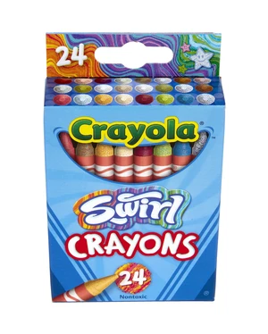 Crayola Swirl Crayons (24ct), Kids Crayons, Multicolor, Rainbow Coloring Supplies, Great for Kids Art Projects, Nontoxic, 3+ Crayola Swirl Crayons (24ct), Kids Crayons, Multicolor, Rainbow Coloring Supplies, Great for Kids Art Projects, Nontoxic, 3+