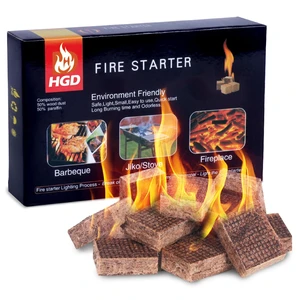 HGD Fire Starter, Mini Natural Fire Starters for Campfires, BBQ Grill, Charcoal Chimney, Outdoor Pit, Indoor Fireplace, Wood Stove - Water Resistant Firestarter Sticks - Camping Accessories Essentials HGD Fire Starter, Mini Natural Fire Starters for Campfires, BBQ Grill, Charcoal Chimney, Outdoor Pit, Indoor Fireplace, Wood Stove - Water Resistant Firestarter Sticks - Camping Accessories Essentials