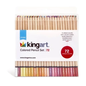 KINGART Studio Colored Pencils Set 72 Soft Wax-Based Cores for Drawing & Coloring for Artists and Beginners KINGART Studio Colored Pencils Set 72 Soft Wax-Based Cores for Drawing & Coloring for Artists and Beginners