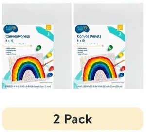 (2 pack) Hello Hobby 8" x 10" Canvas Panels, 3 Count (2 pack) Hello Hobby 8" x 10" Canvas Panels, 3 Count