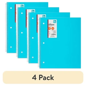 (4 pack) Pen+Gear College Ruled Poly 1-Subject Notebook with Inside Pockets, 9 in x 11 in, 100 Heavyweight Sheets (4 pack) Pen+Gear College Ruled Poly 1-Subject Notebook with Inside Pockets, 9 in x 11 in, 100 Heavyweight Sheets