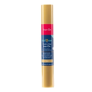 Hello Hobby 12" x 2' Gold Iron-On Craft Vinyl Roll Hello Hobby 12" x 2' Gold Iron-On Craft Vinyl Roll