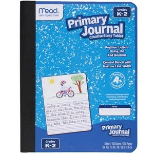 Mead Primary Journal Creative Story Tablet Composition Notebook, 7.5"x9.75", Grades K-2, 100 Sheets, Blue (09554) Mead Primary Journal Creative Story Tablet Composition Notebook, 7.5"x9.75", Grades K-2, 100 Sheets, Blue (09554)