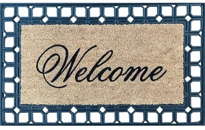 Mainstays Welcome Doormat with Rubber Frame Mainstays Welcome Doormat with Rubber Frame