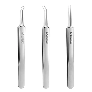 Professional Stainless Steel Blackhead Remover Kit - 3Pcs Precision Pimple Extractor Tweezers with Storage Case | Acne Removal Tools for Estheticians and Home Skincare Professional Stainless Steel Blackhead Remover Kit - 3Pcs Precision Pimple Extractor Tweezers with Storage Case | Acne Removal Tools for Estheticians and Home Skincare