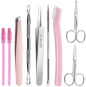 Teenitor Facial Tools Kit, Blackhead Remover Tweezers, Ingrown Hair Tweezers, Pimple Extractor Acne Treatment Tool, Eyebrow Scissors, Razor, Brush Teenitor Facial Tools Kit, Blackhead Remover Tweezers, Ingrown Hair Tweezers, Pimple Extractor Acne Treatment Tool, Eyebrow Scissors, Razor, Brush