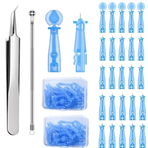 100PCS Sterile Acne Pimple Popper Needles, Disposable Blackhead Remover Tool Kit with Blemish Extractor 100PCS Sterile Acne Pimple Popper Needles, Disposable Blackhead Remover Tool Kit with Blemish Extractor