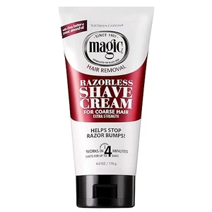 SoftSheen-Carson Magic Razorless Shaving Cream, Depilatory Hair Removal Cream for Body Hair, Extra Strength, Works in 4 Minutes for, 6 oz SoftSheen-Carson Magic Razorless Shaving Cream, Depilatory Hair Removal Cream for Body Hair, Extra Strength, Works in 4 Minutes for, 6 oz