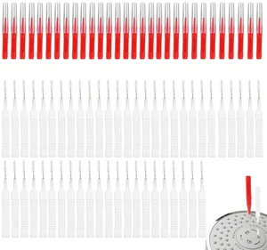 Lasuroa 80pcs Shower Head Cleaner Tools Kit, 30 Cleaning Brushes & 50 Shower Hole Picks for Bathroom Small Hole Nozzles Faucets Sink Gaps (Red & White) Lasuroa 80pcs Shower Head Cleaner Tools Kit, 30 Cleaning Brushes & 50 Shower Hole Picks for Bathroom Small Hole Nozzles Faucets Sink Gaps (Red & White)