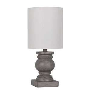 Mainstays 12.75 in Mini Table Lamp, Weathered Wood Finish, Polyresin, White Shade Mainstays 12.75 in Mini Table Lamp, Weathered Wood Finish, Polyresin, White Shade