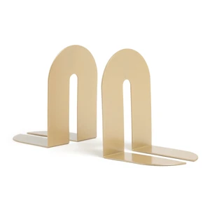 U Brands Bent Metal Arch Bookends, Industrial, Set of 2, 6.7 x 5 x 4.7 in., Gold U Brands Bent Metal Arch Bookends, Industrial, Set of 2, 6.7 x 5 x 4.7 in., Gold