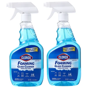 Clorox Foaming Glass Cleaner Trigger Spray, Fresh Scent, 23Oz, 2-Pack Clorox Foaming Glass Cleaner Trigger Spray, Fresh Scent, 23Oz, 2-Pack
