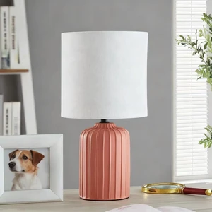 Mainstays 12.75 in Ceramic Table Lamp with White Fabric Shade Mainstays 12.75 in Ceramic Table Lamp with White Fabric Shade