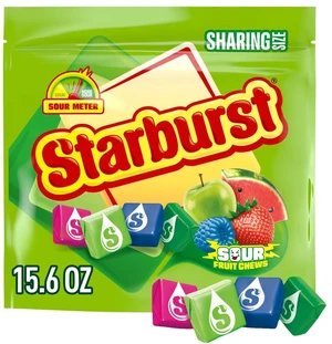 STARBURST Sour Chewy Candy Fruit Chews, Share Size Resealable 15.6Oz Bag STARBURST Sour Chewy Candy Fruit Chews, Share Size Resealable 15.6Oz Bag