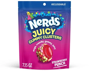 NERDS Juicy Gummy Clusters Strawberry Punch Candy, Stand-Up Bag, 7.15oz NERDS Juicy Gummy Clusters Strawberry Punch Candy, Stand-Up Bag, 7.15oz