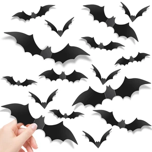 140Pcs Real Scary Bat Stickers for Halloween Party Decor 140Pcs Real Scary Bat Stickers for Halloween Party Decor