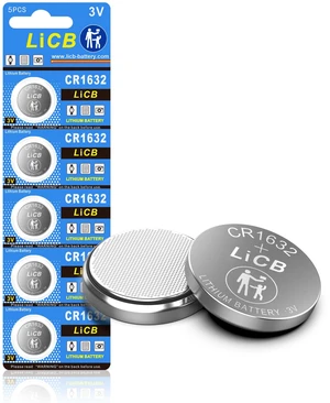 LiCB 5 Pack CR1632 3V Lithium Coin Button Cell Battery for Car Remote Key Fob LiCB 5 Pack CR1632 3V Lithium Coin Button Cell Battery for Car Remote Key Fob