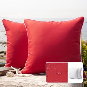Phantoscope Outdoor Waterproof Decorative Throw Pillow for Patio, 18" x 18", Red, 2 Pack Phantoscope Outdoor Waterproof Decorative Throw Pillow for Patio, 18" x 18", Red, 2 Pack