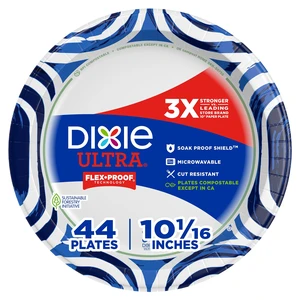 Dixie Ultra Large Paper Plates 10 Inch, Heavy Duty Disposable Plates, 44 ct Dixie Ultra Large Paper Plates 10 Inch, Heavy Duty Disposable Plates, 44 ct