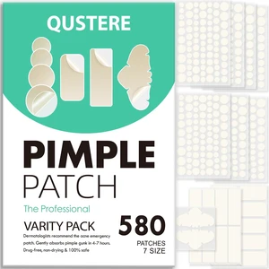QUSTERE 580 Count Pimple Patches for Face, Large Hydrocolloid Acne Patches Stickers Bandages, Blemishes Zit Breakouts for Cheeks, Forehead, Chin, Nose for Full Face & Body | 7 Sizes | 4 Shapes QUSTERE 580 Count Pimple Patches for Face, Large Hydrocolloid Acne Patches Stickers Bandages, Blemishes Zit Breakouts for Cheeks, Forehead, Chin, Nose for Full Face & Body | 7 Sizes | 4 Shapes