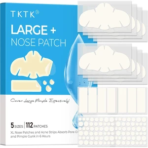 TKTK Hydrocolloid Pimple Patches, XL Nose Pore Strips 91 x 48 mm, 112 Count TKTK Hydrocolloid Pimple Patches, XL Nose Pore Strips 91 x 48 mm, 112 Count